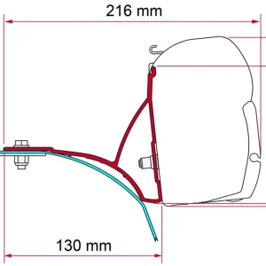 Staffa per tendalino Fiamma Kit Ducato Roof Rack Più Venduto