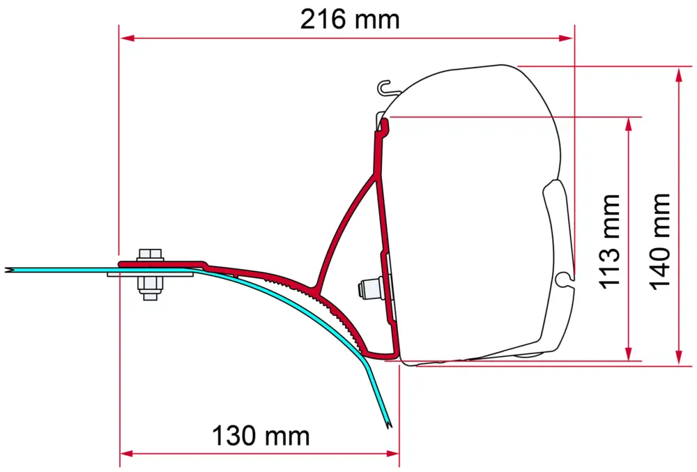 Staffa per tendalino Fiamma Kit Ducato Roof Rack Più Venduto