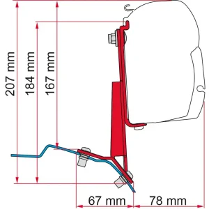 Prezzo Di Fabbrica Adattatore per tendalino Fiamma F45s Ford Custom lato guida sinistro Deep Black