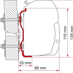 Compra Oggi Stesso Adattatore per tendalino Fiamma Kit Hymer 2016 per Fiamma F45