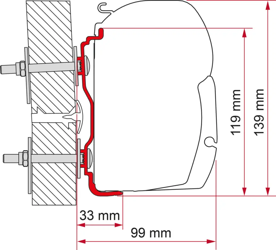 Compra Oggi Stesso Adattatore per tendalino Fiamma Kit Hymer 2016 per Fiamma F45