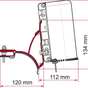 Adattatore per tendalini Fiamma Kit VW T5 / T6 Transporter / Multivan per Fiamma Compass Prezzo Conveniente