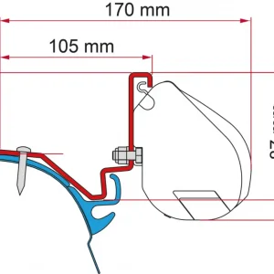 Adattatore per tendalini Fiamma Kit VW T6 Kepler per Fiamma F35 Popolare