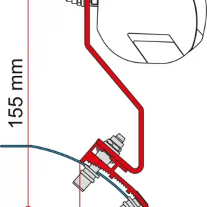 Adattatore per tendalini Fiamma Kit VW Caddy Maxi Lift per Fiamma F35 Quantità Limitata