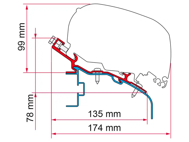 Quantità Limitata Adattatore per tendalini Fiamma Elddis per Fiamma F80/F65