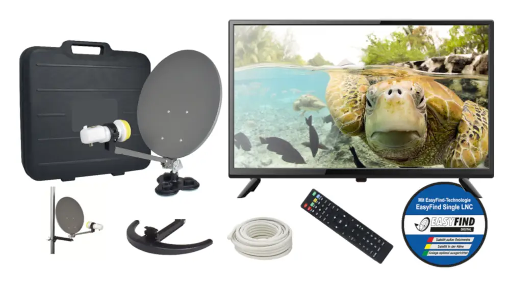 Spedizione Espresso Sistema satellitare da campeggio EasyFind 19" Travel TV con TV LED 19 pollici CD07