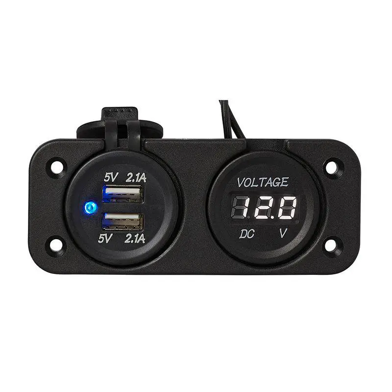 Kit prese con display ProPlus voltmetro 30 V e doppia presa USB 2100 mA Spedizione Espresso