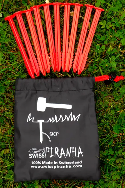 Must-Have Picchetto da tenda Swiss Piranha RT120 rosso 12 cm