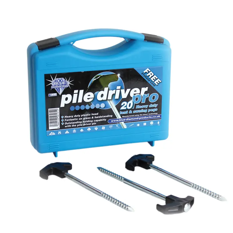 Spedito Oggi Picchetti per tenda Blue Diamond Pile Driver Pegs Pro 20 pezzi in acciaio