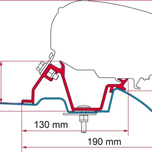 Staffa adattatore Fiamma F65 Eagle 400 per MB Sprinter H2 / VW Crafter Promo Stagionale