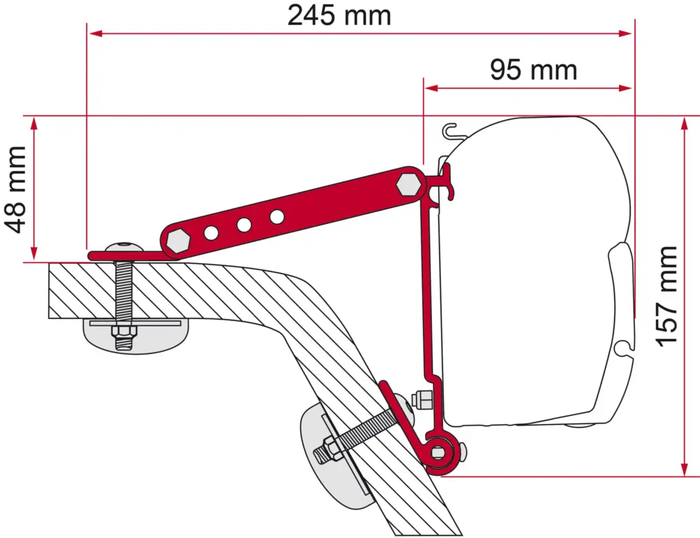 staffa adattatore per tendalini Fiamma Kit a parete F45 / F70 Compra Online