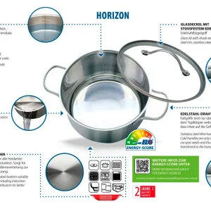 Set di pentole e padelle Elo Basic Horizon 10 pezzi argento nero A Buon Prezzo