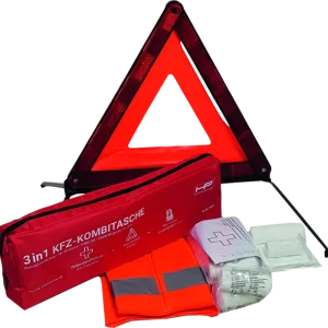 Novità Kit combinato primo soccorso / incidente HP Autozubehör con protezione per bocca e naso 3 pezzi rosso