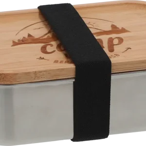 Nuova Collezione Portapranzo Camplife in acciaio inox con coperchio in bambù ed elastico