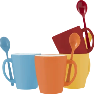 Set di tazze con cucchiaio Gimex Rainbow 4 pezzi Nuovo Arrivo