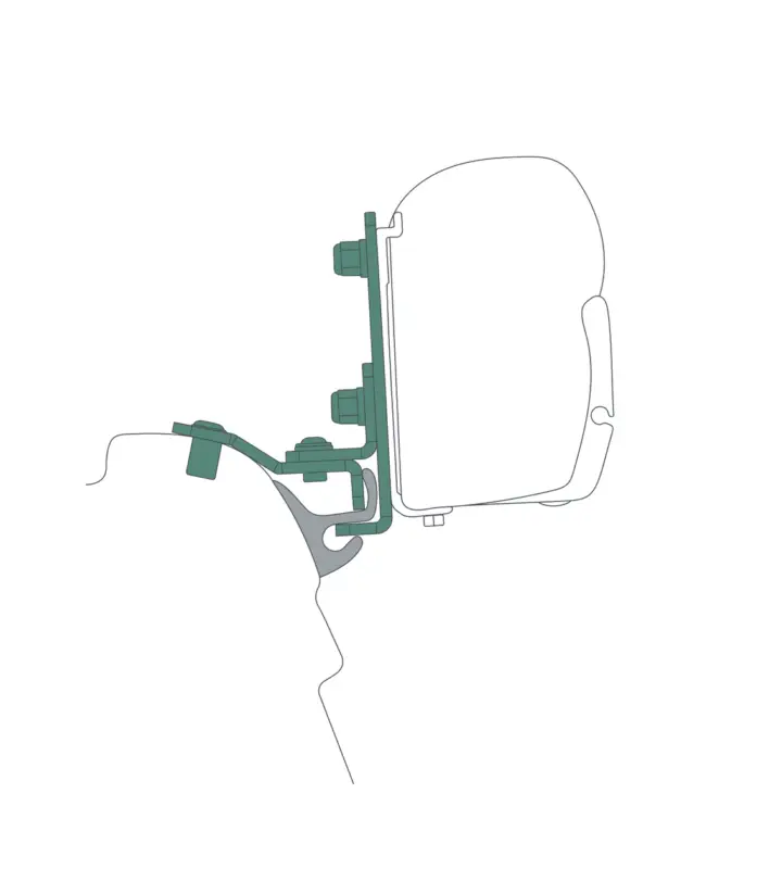 Adattatore per tendalini Easygoinc per Fiamma F35 e F45s pro e per VW T5 / T6/ T6.1 con Multirail Reimo staccabile Direttamente Dal Produttore