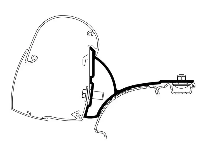 Adattatore per tendalini Thule TO 5102 VW T5/T6 Minivan Versione fissa guida a destra Economico