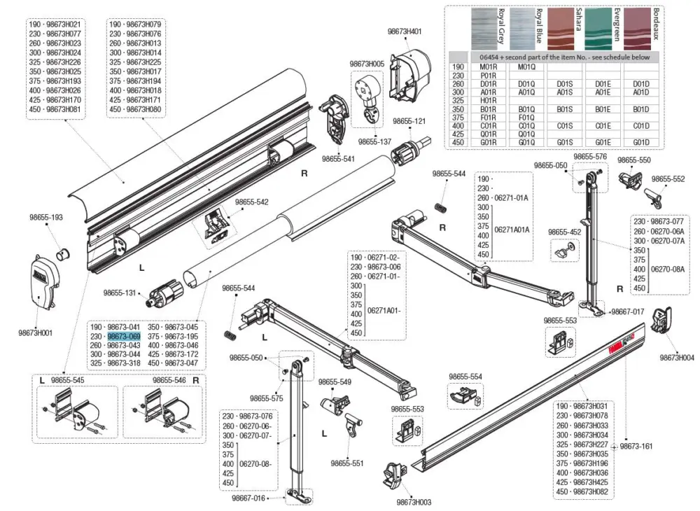 Affare Rullo di avvolgimento Fiamma per tenda da sole F45s 230 - Ricambio Fiamma numero 98673-069