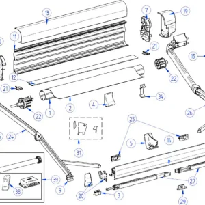 Alloggiamento del pannello posteriore Thule per la tenda da sole Omnistor 8000 4,5 metri - colore anodizzato Numero di ricambio Thule 1500600911 Solo Oggi