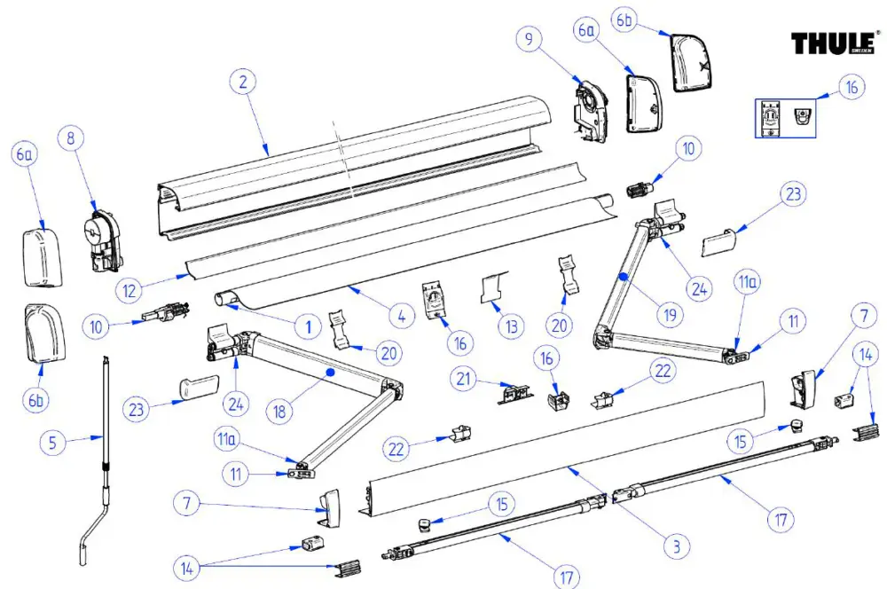 Acquista Ora Tirante di montaggio Thule per tenda 4200 / Tristor 2 / Omnistor 4900 - Ricambio Thule 1500602226