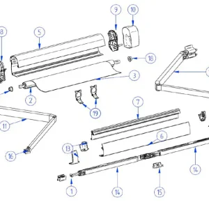 Ultimissimo Modello Pannello anteriore Thule per tenda da sole Omnistor 5102 / VW 2,6 metri - colore antracite Numero di ricambio Thule 1500602358