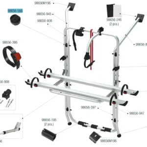 Distanziale Fiamma nero adatto per Carry Bike T2 / T4 / T5 / T6 / Sprinter / Crafter / Viano / Vito / Vivaro / Trafic / Custom / Ducato - Ricambio Fiamma numero 98656-586 Nuova Collezione