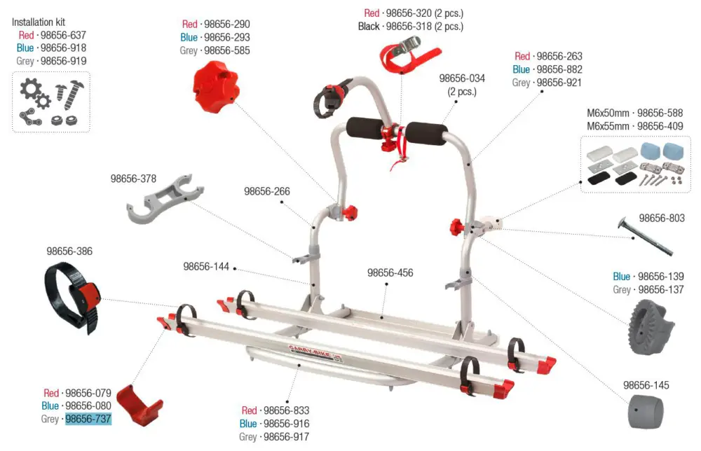 Tappo copri-binario Fiamma adatto a Carry Bike UL / CL / Rail Quick - colore grigio Ricambio Fiamma numero 98656-737 Compra Online