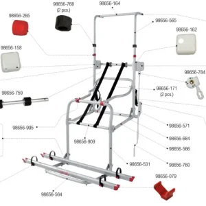 Cinghia di sicurezza Fiamma 2 pezzi adatta per Carry Bike Lift 77 / Lift 77 E-Bike - Ricambio Fiamma numero 98656-776 Ultime Pezzi