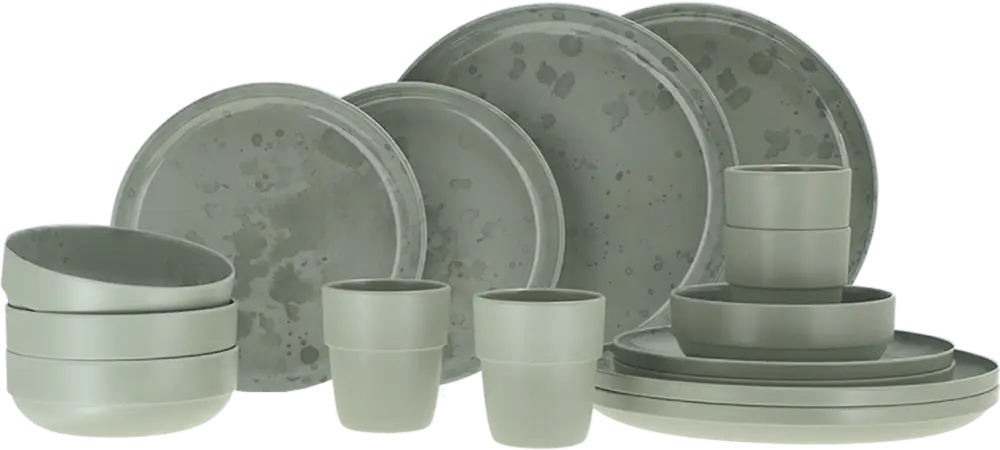 Economico Set di stoviglie Travellife Palma 16 pezzi (con antiscivolo)