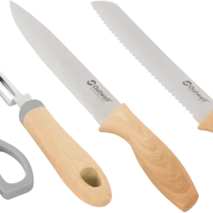 Set di coltelli Outwell Chena 4 pezzi con coltello multiuso, coltello da pane, forbici e pelapatate Spedizione Espresso