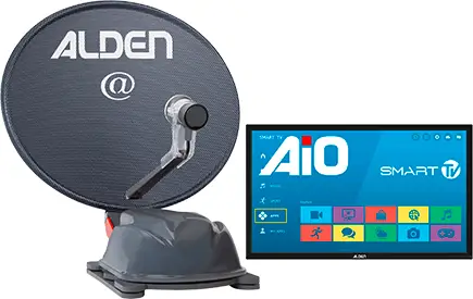 Acquista Ora Impianto satellitare completamente automatico Alden Onelight@ 60 HD EVO Platinium complete di antenna LTE e A.I.O. Smart TV con controllo antenna integrato
