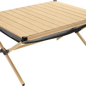 Tavolo con piano arrotolabile Camplife Tavira in alluminio effetto bambù 89 x 70 cm Super Prezzo
