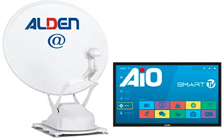 Impianto satellitare completamente automatico Alden Onelight@ 60 HD EVO Ultrawhite completo di antenna LTE e A.I.O. Smart TV con controllo antenna integrato Prezzo Conveniente