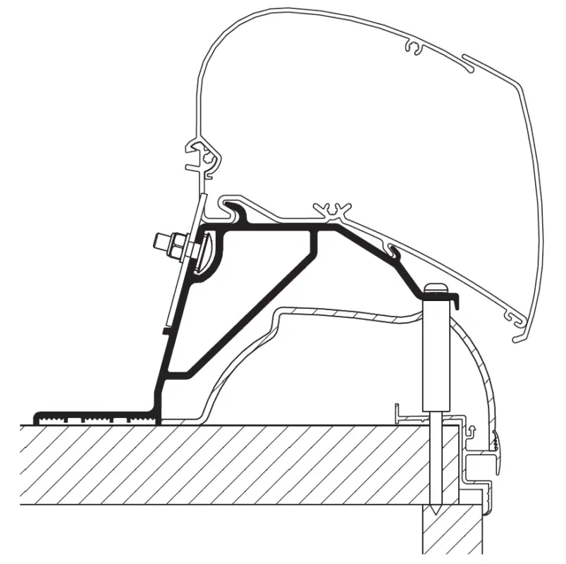 Adattatore per tendalino da tetto Thule Hobby Caravan 2024 Non Perdere